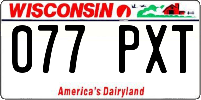 WI license plate 077PXT