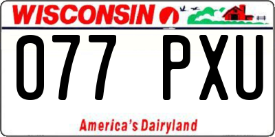 WI license plate 077PXU