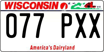 WI license plate 077PXX