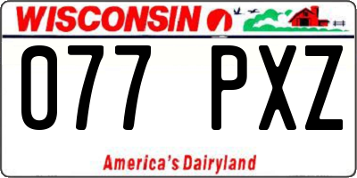 WI license plate 077PXZ