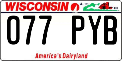 WI license plate 077PYB