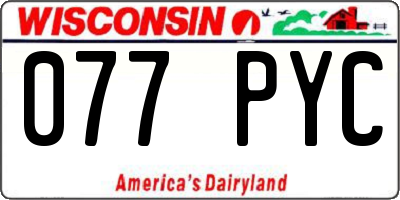 WI license plate 077PYC