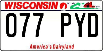 WI license plate 077PYD