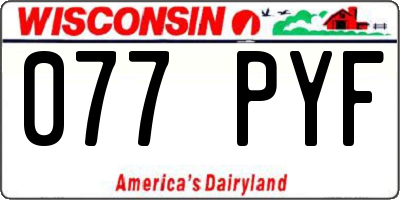 WI license plate 077PYF