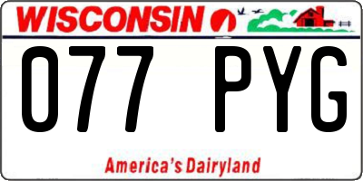 WI license plate 077PYG