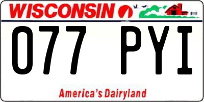 WI license plate 077PYI
