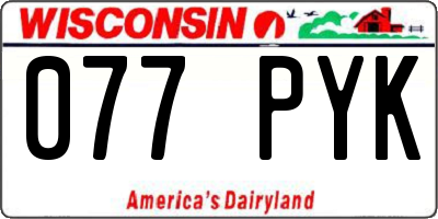 WI license plate 077PYK