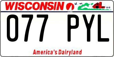 WI license plate 077PYL