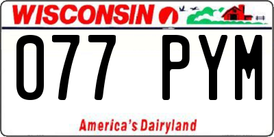 WI license plate 077PYM