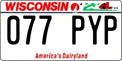 WI license plate 077PYP