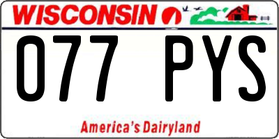 WI license plate 077PYS