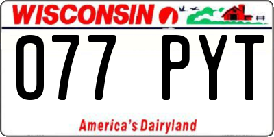 WI license plate 077PYT