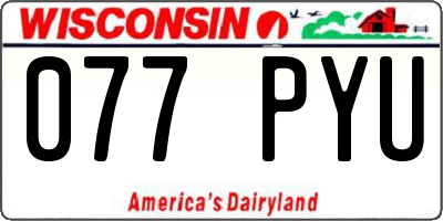 WI license plate 077PYU