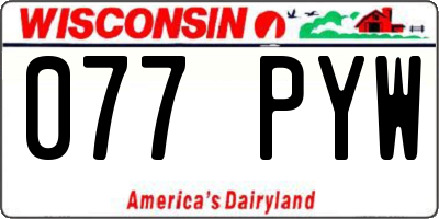 WI license plate 077PYW