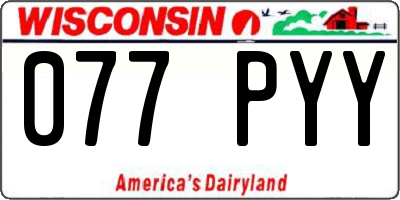 WI license plate 077PYY