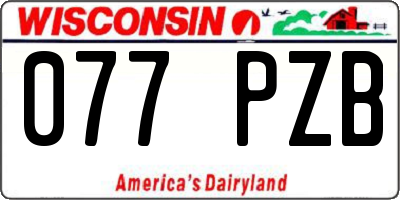 WI license plate 077PZB