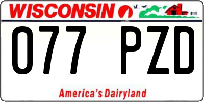 WI license plate 077PZD