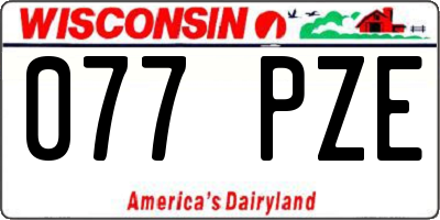 WI license plate 077PZE