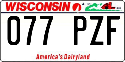 WI license plate 077PZF