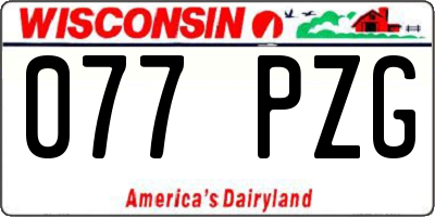 WI license plate 077PZG