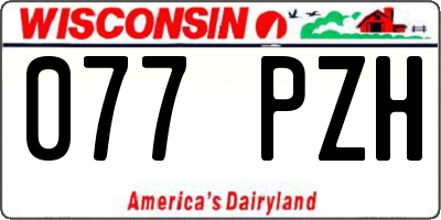 WI license plate 077PZH