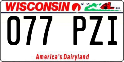 WI license plate 077PZI