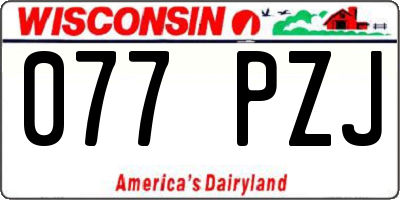WI license plate 077PZJ