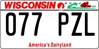 WI license plate 077PZL