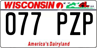 WI license plate 077PZP