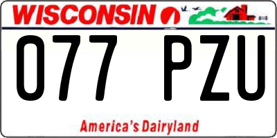WI license plate 077PZU