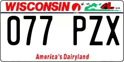WI license plate 077PZX