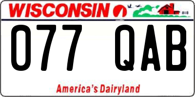 WI license plate 077QAB