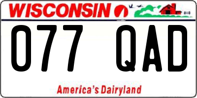 WI license plate 077QAD