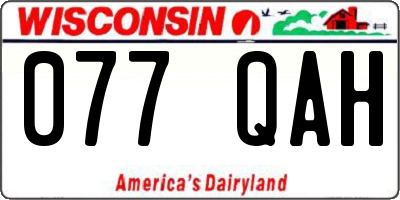 WI license plate 077QAH