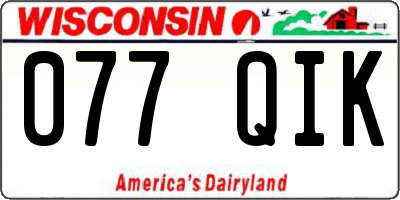WI license plate 077QIK