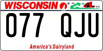 WI license plate 077QJU