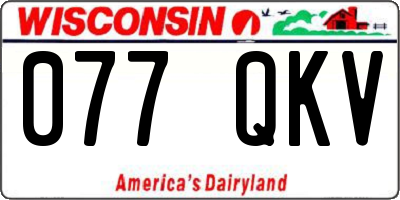 WI license plate 077QKV