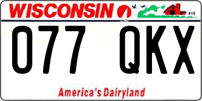 WI license plate 077QKX