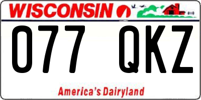 WI license plate 077QKZ