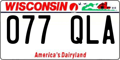 WI license plate 077QLA