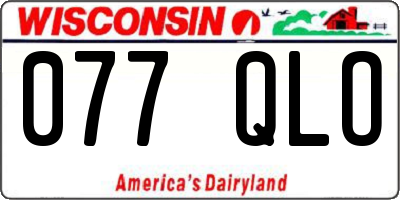 WI license plate 077QLO