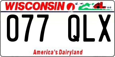 WI license plate 077QLX