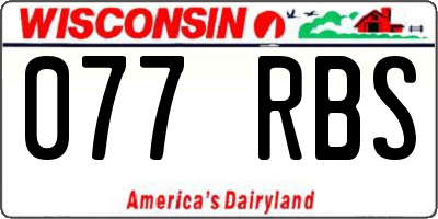 WI license plate 077RBS