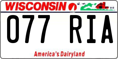 WI license plate 077RIA