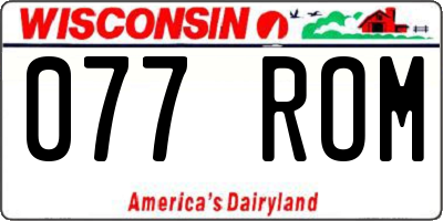 WI license plate 077ROM