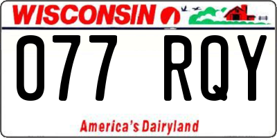 WI license plate 077RQY
