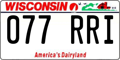 WI license plate 077RRI