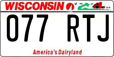 WI license plate 077RTJ