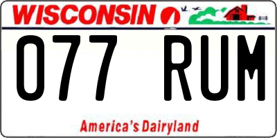 WI license plate 077RUM