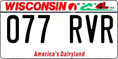 WI license plate 077RVR
